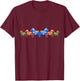 Dala Horses - Traditional Swedish design T-Shirt - T-Shirt | Maroon