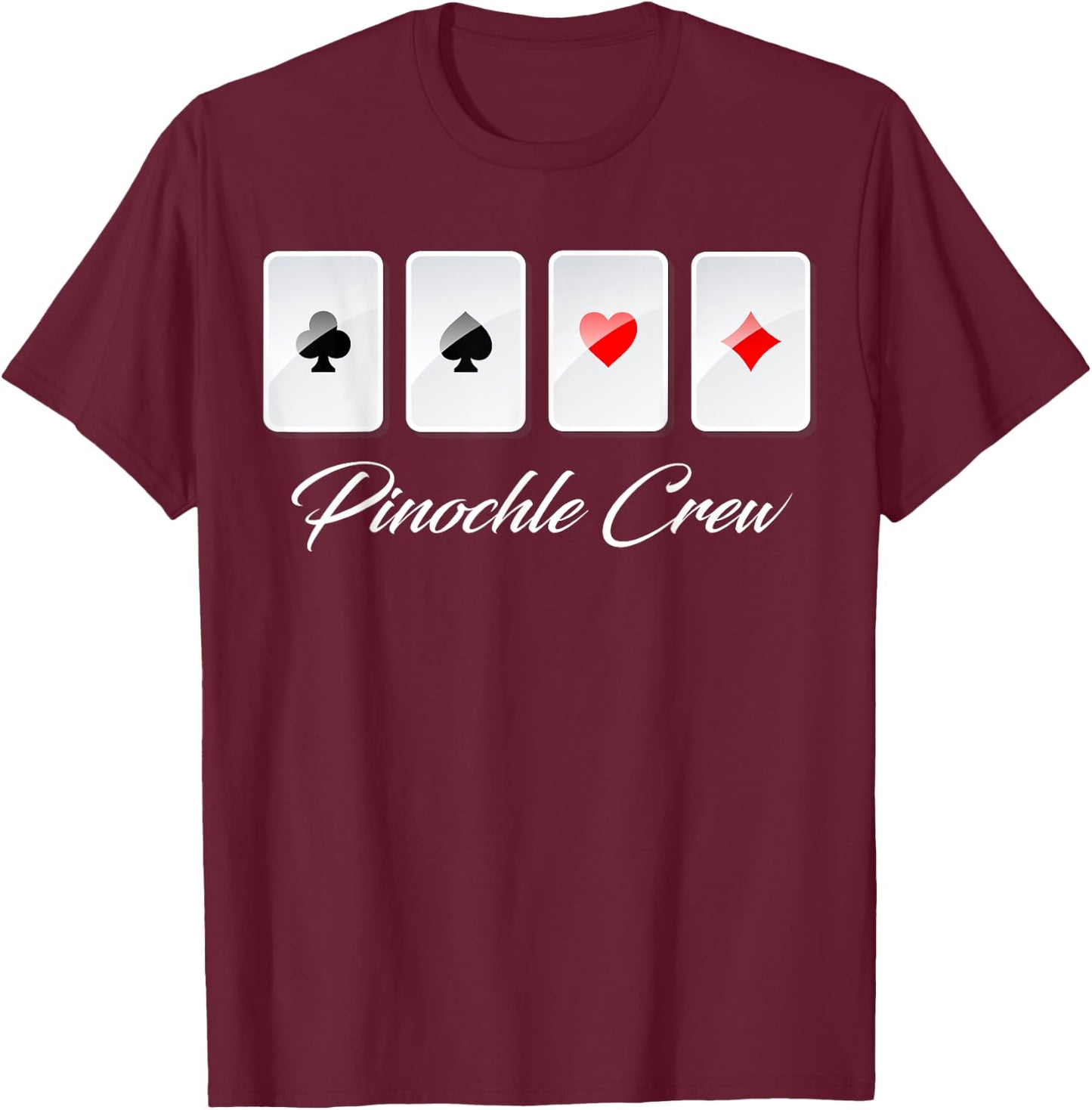 Pinochle Crew T-Shirt - T-Shirt | Maroon