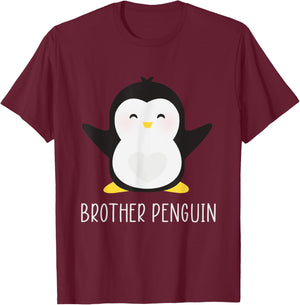 Penguin BROTHER - Sibling's Funny & Cute Son Gift T-Shirt - T-Shirt | Maroon
