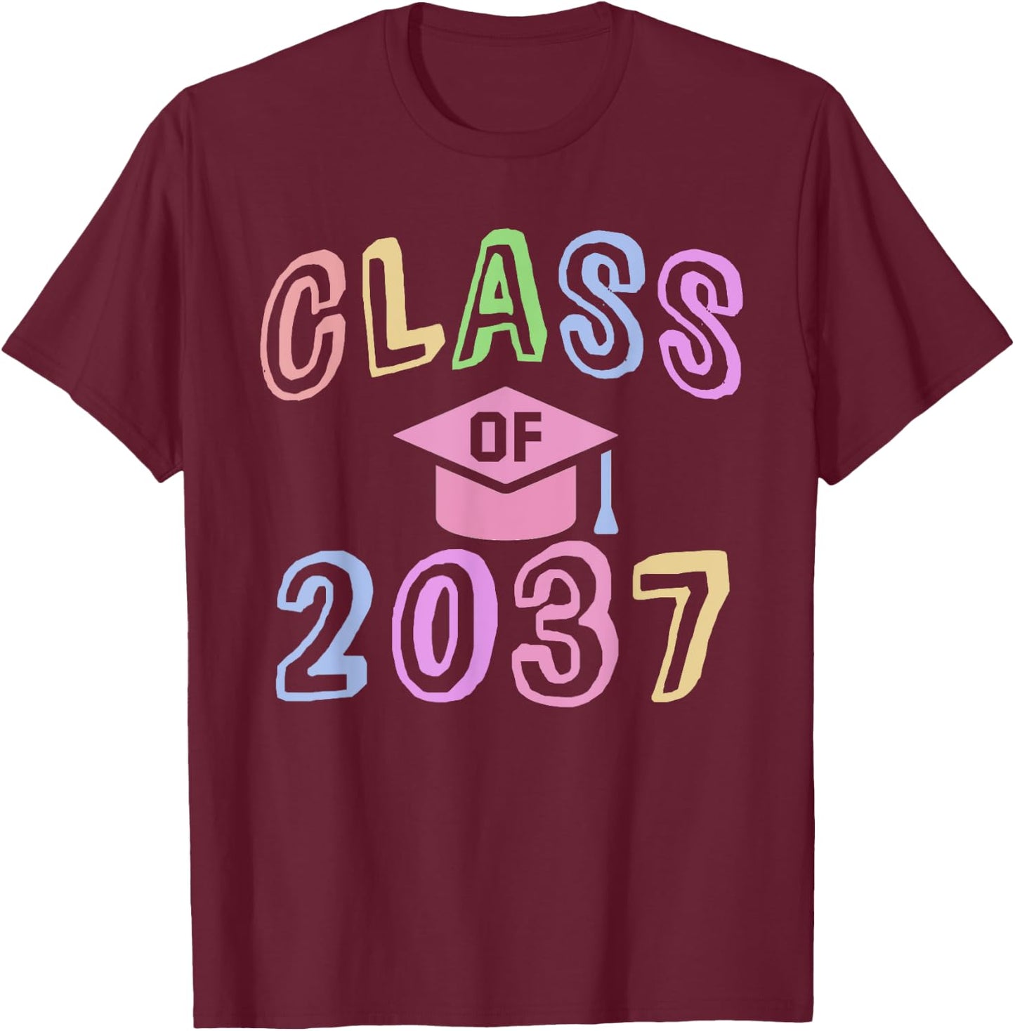 Future CLASS of 2037 First Second Grade Graduation Last Day T-Shirt - T-Shirt | Maroon