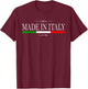 Made in Italy Limited Edition Italian Flag Proud Italian T-Shirt - T-Shirt | Maroon