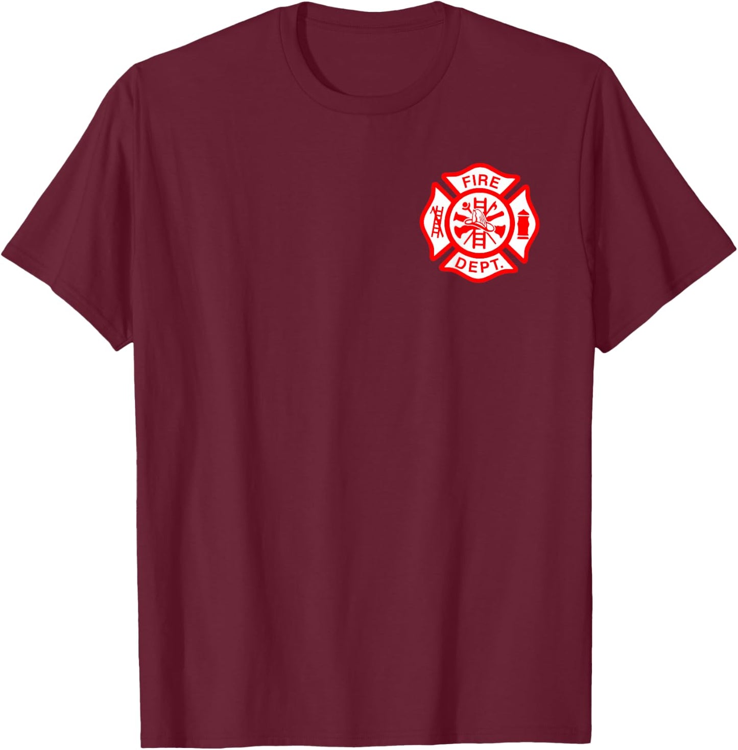 Fire Department Logo Uniform Fireman Symbol Firefighter Gear T-Shirt - T-Shirt | Maroon