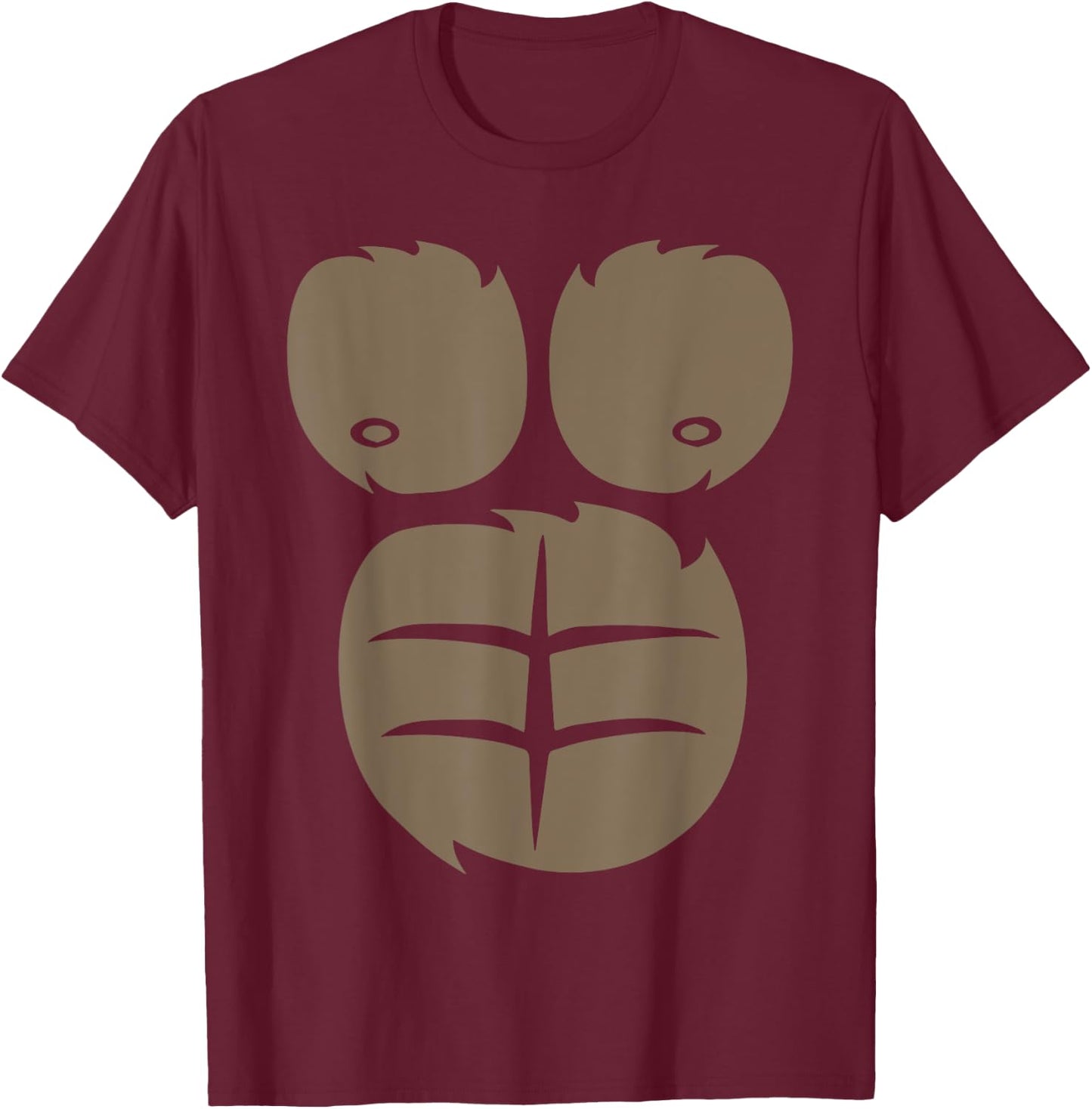 Gorilla Chest Belly Boy Men Monkey Costume Kids Fancy Dress T-Shirt - T-Shirt | Maroon