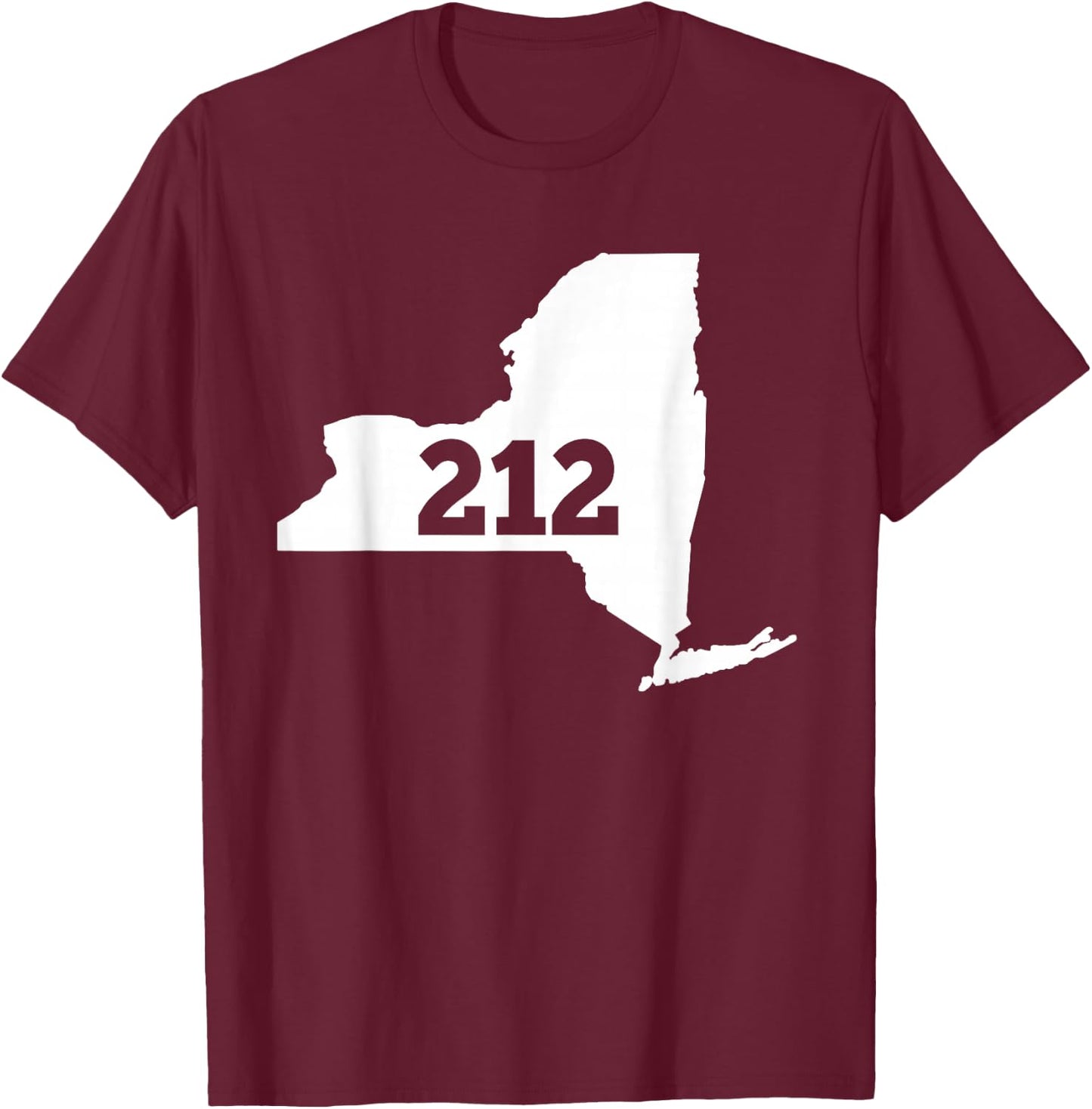 New York 212 Area Code T-Shirt - T-Shirt | Maroon
