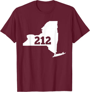 New York 212 Area Code T-Shirt - T-Shirt | Maroon