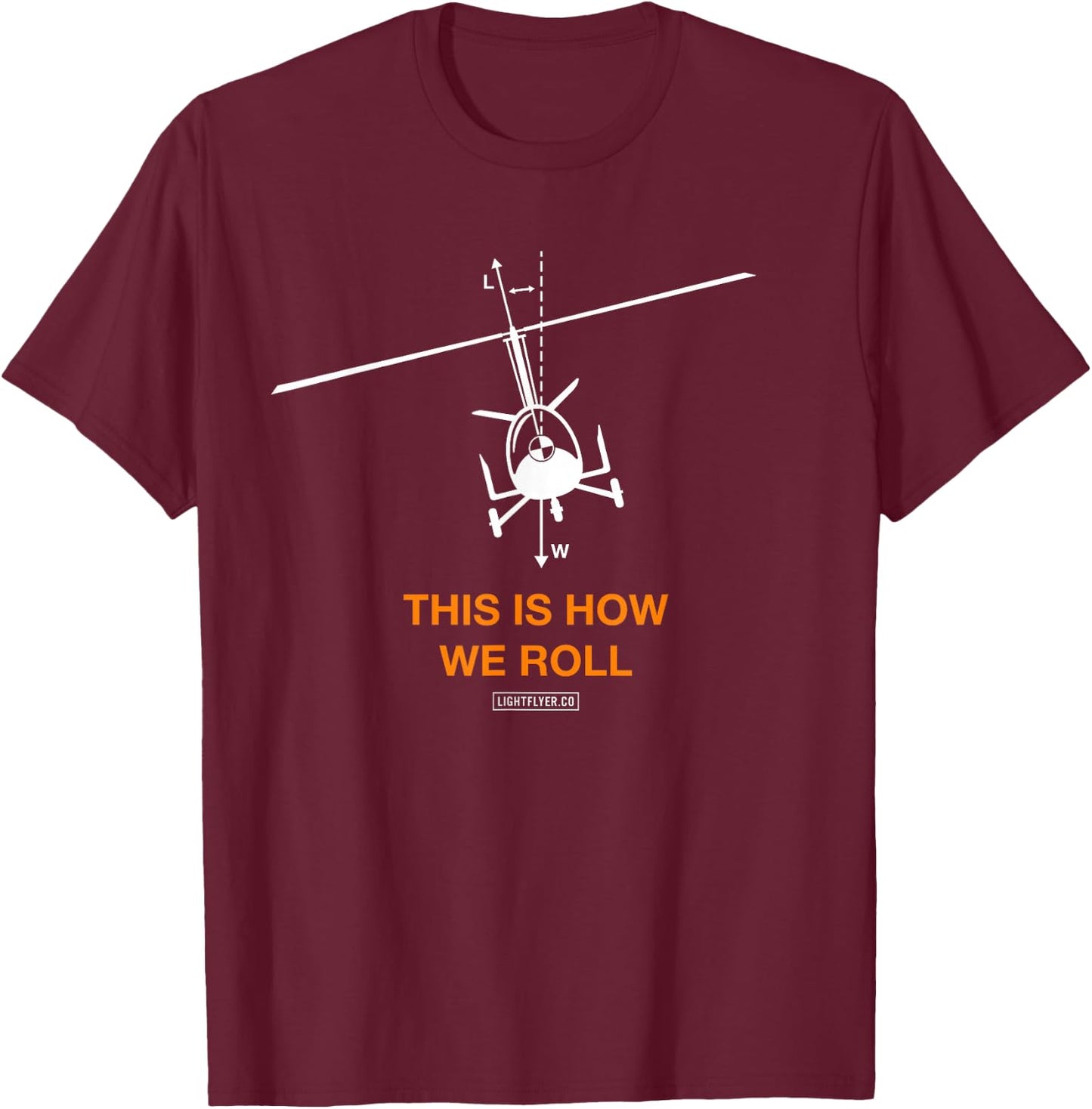 How We Roll - Gyrocopter T-Shirt - T-Shirt | Maroon