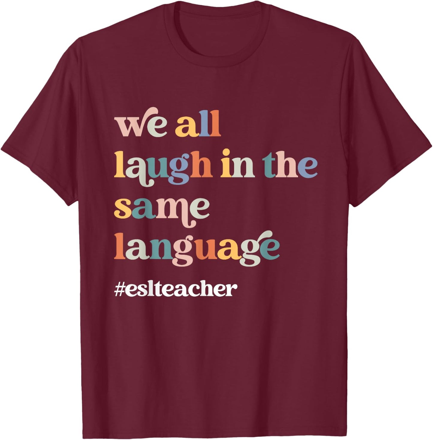 ESL Teacher ESOL Student Cute Retro Back to School First Day T-Shirt - T-Shirt | Maroon