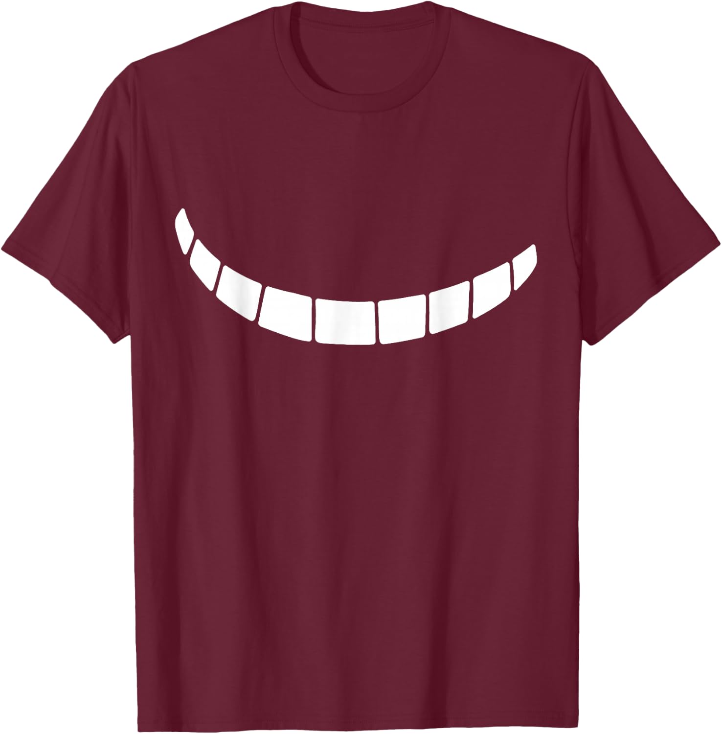Cheshire Grinning Smiling Alice in Wonderland T-Shirt - T-Shirt | Maroon
