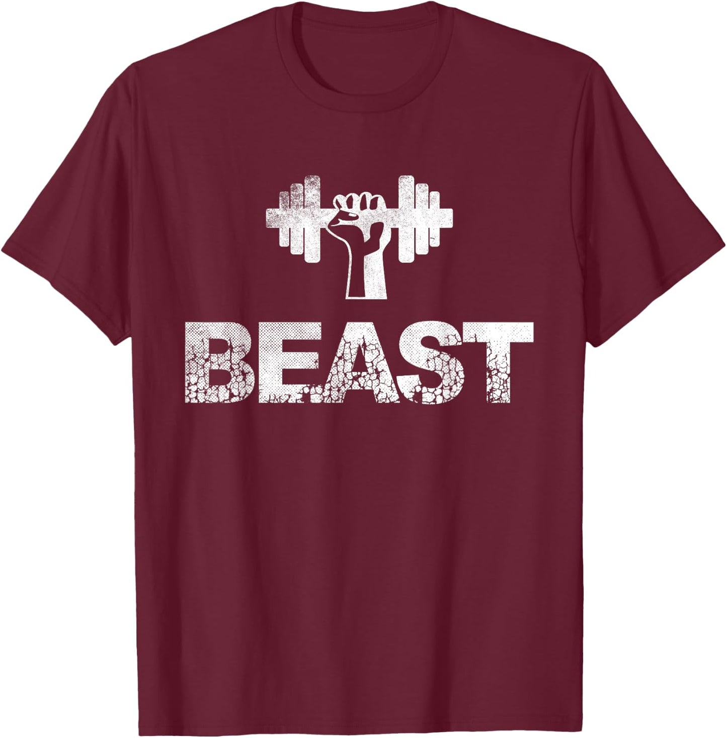 Beast Gym T Shirt Workout Bodybuilding Gift T-Shirt - T-Shirt | Maroon
