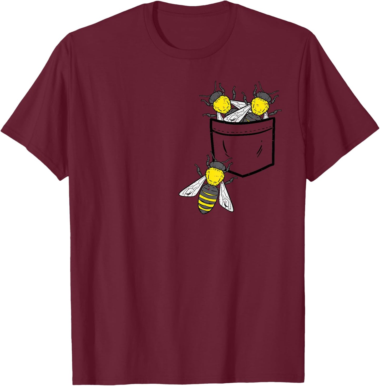 Bees In Pocket Cool Beekeeping Apiary Beekeeper Apiarist T-Shirt - T-Shirt | Maroon