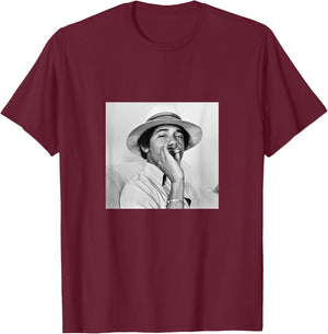 Barack Obama Smoking in College | Vintage Young Obama T-Shirt - T-Shirt | Maroon