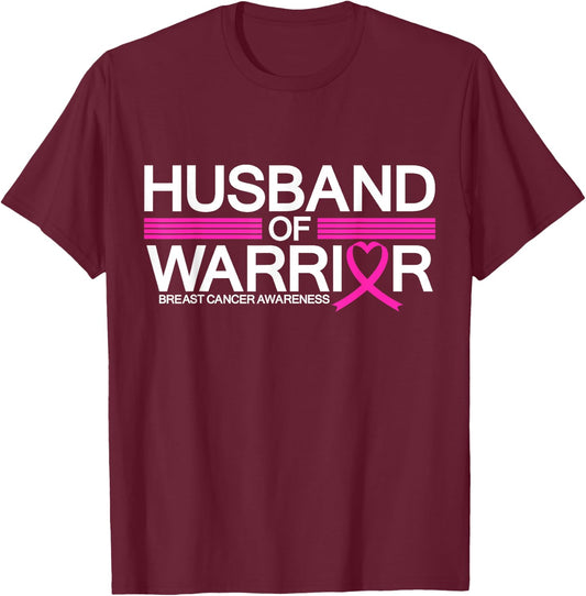 Husband Of A Warrior Breast Cancer Awareness Month Pink T-Shirt - T-Shirt | Maroon
