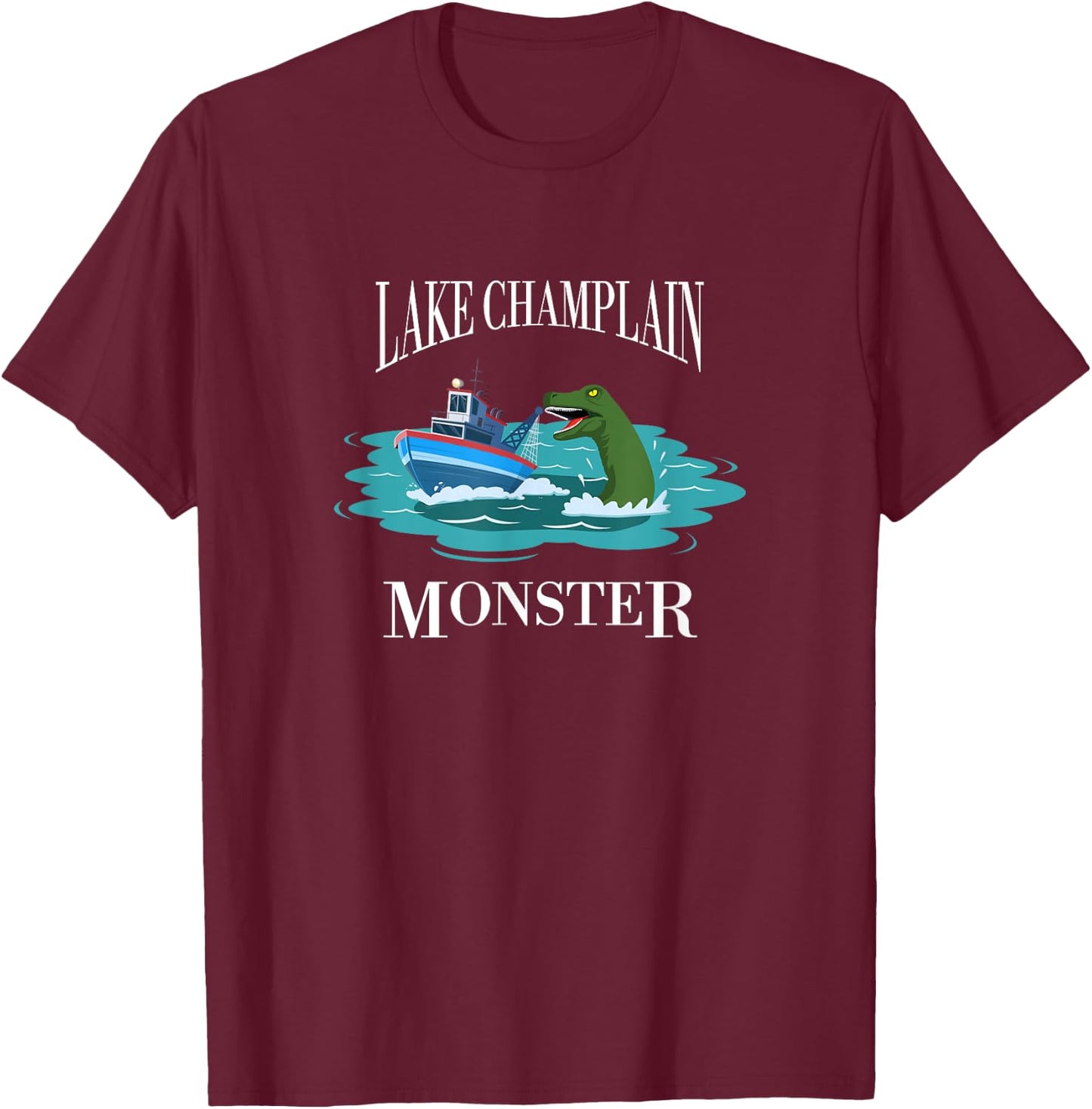 Lake Champlain Monster Shirt Vermont Champ Champy T-Shirt - T-Shirt | Maroon