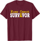 Bone Cancer Survivor Yellow Rebbon Sarcoma Cancer Awareness T-Shirt - T-Shirt | Maroon