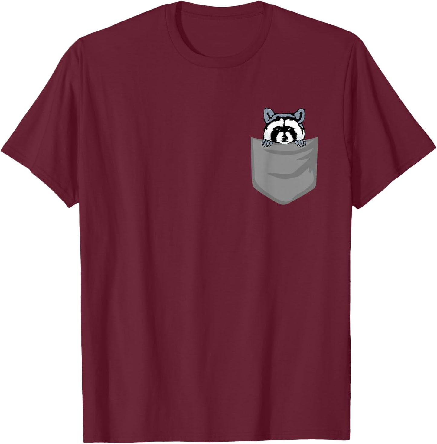 Raccoon Pocket T-Shirt - T-Shirt | Maroon