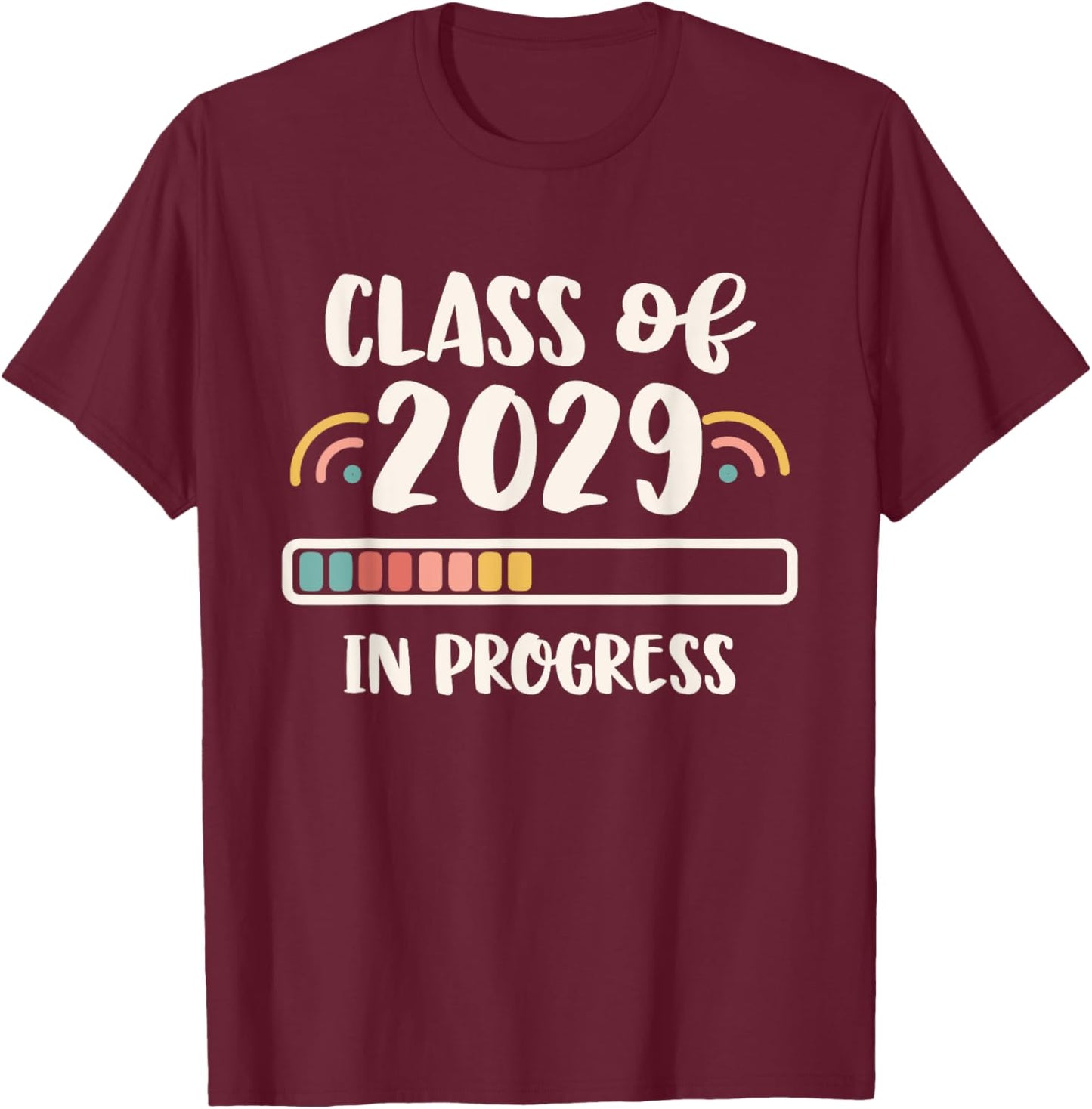 Online Virtual School | In Progress Class of 2029 T-Shirt - T-Shirt | Maroon