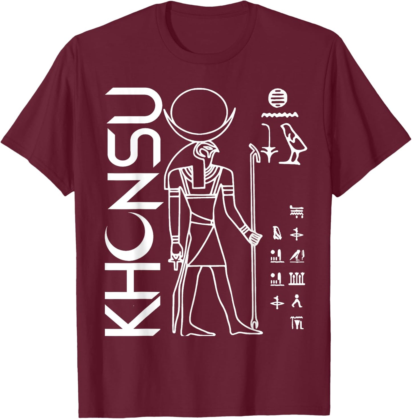 Nerdy Khonsu Egyptian Mythology Moon God Comic Hero Teacher Women Kids T-Shirt - T-Shirt | Maroon