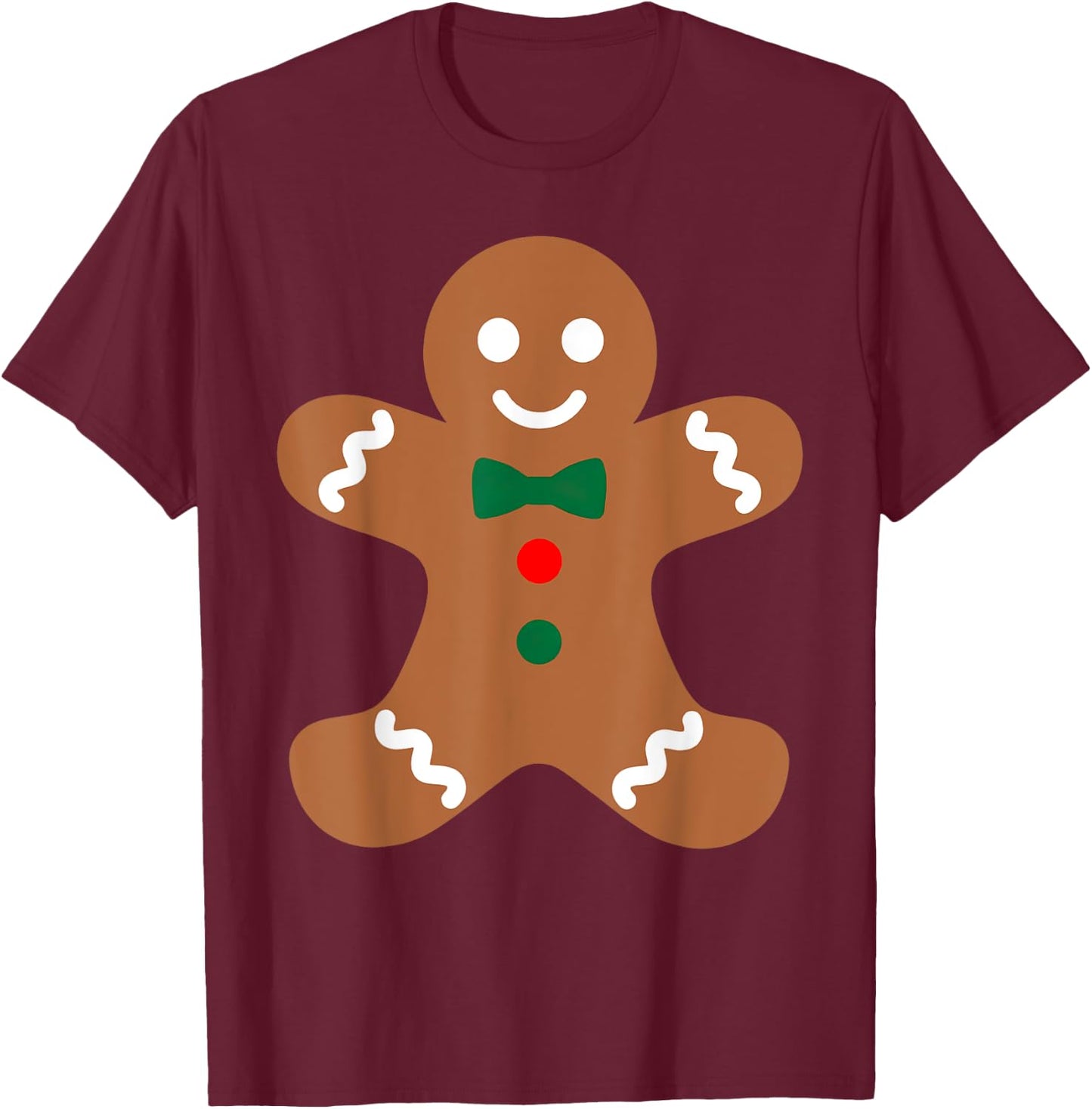 Gingerbread Man Christmas Cookie Baking Holiday Men Women T-Shirt - T-Shirt | Maroon