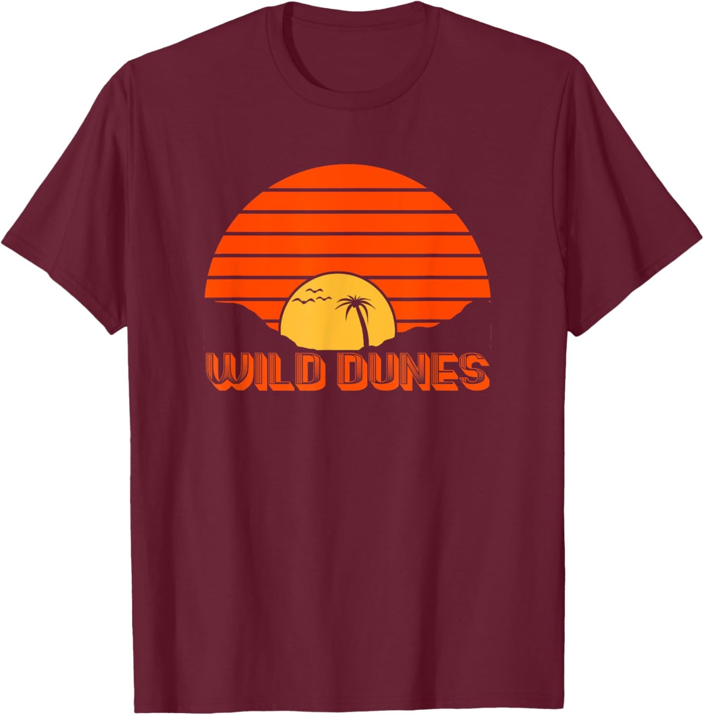 South Carolina Retro Sun Beach Vacation Souvenir Wild Dunes Men Women Girls Kids T-Shirt - T-Shirt | Maroon