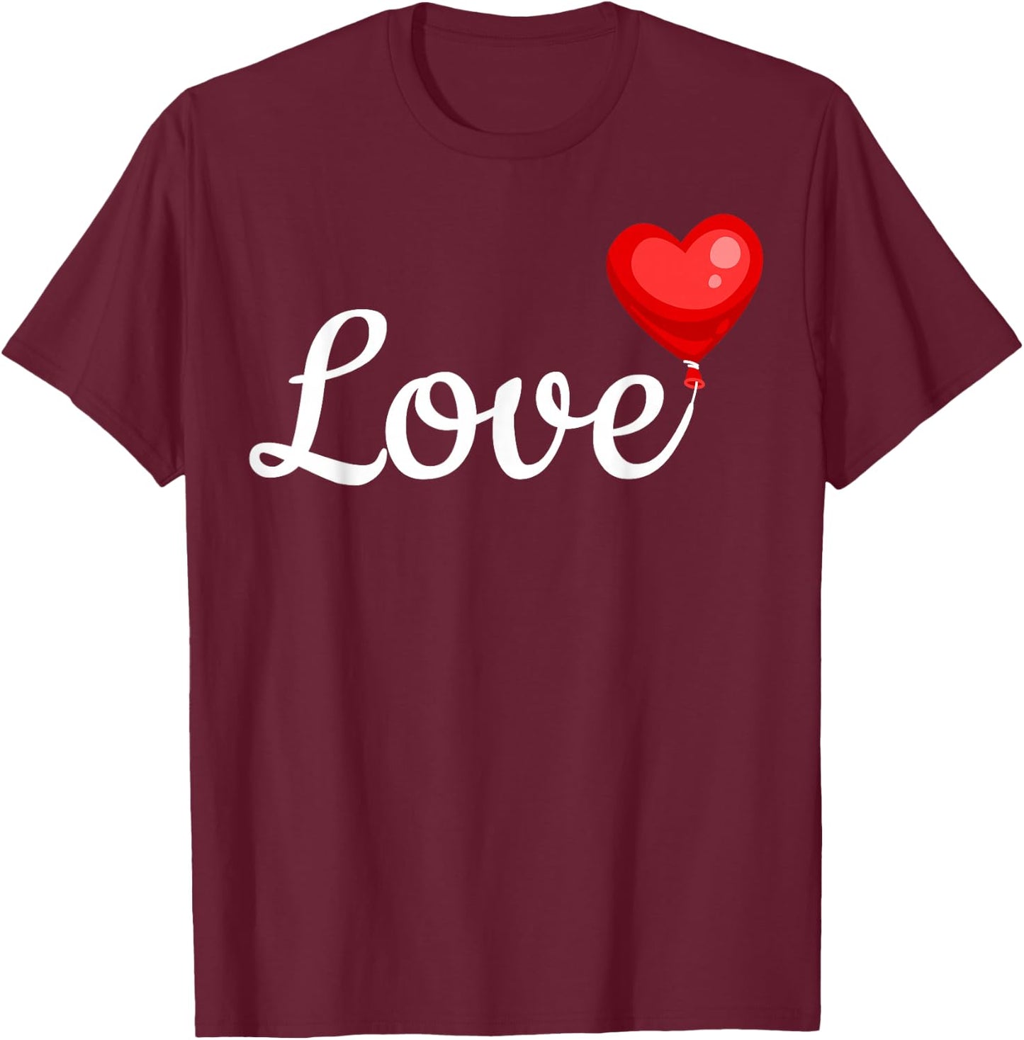 Valentines Day Red Love Heart Cute V-day Men Women Girl boys T-Shirt - T-Shirt | Maroon
