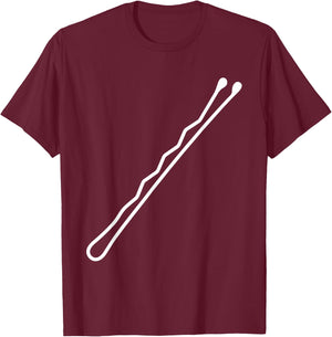 Bobby Pin Hairpin Hairdresser Hairstylist Beauty Salon Team T-Shirt - T-Shirt | Maroon