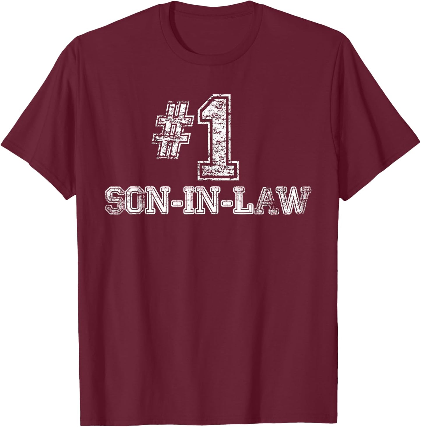 #1 Son In Law T Shirt - Number One Great Gift T-Shirt - T-Shirt | Maroon