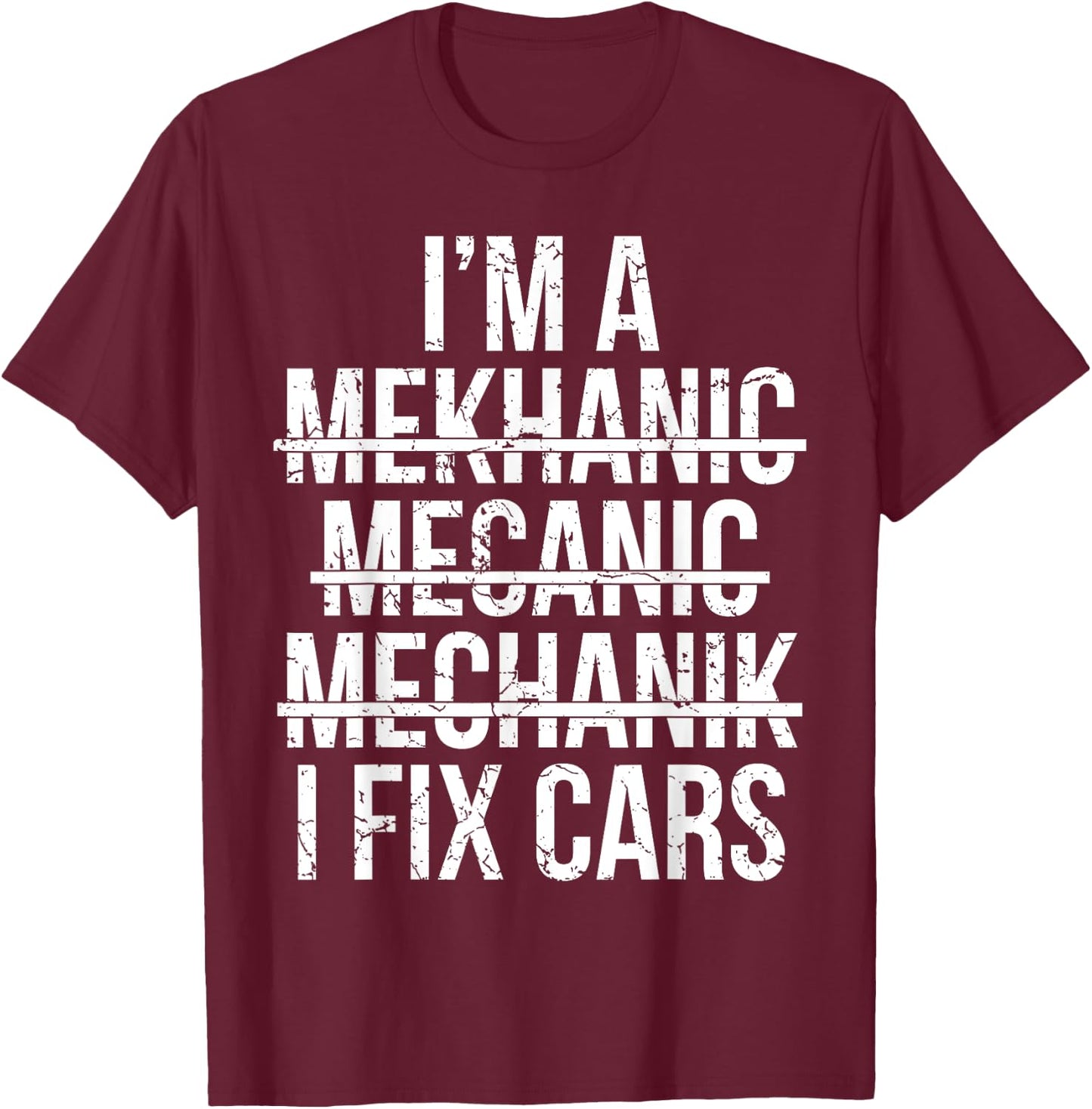 Funny Car Mechanic Men Women Kids Best Auto Mechanic T-Shirt - T-Shirt | Maroon