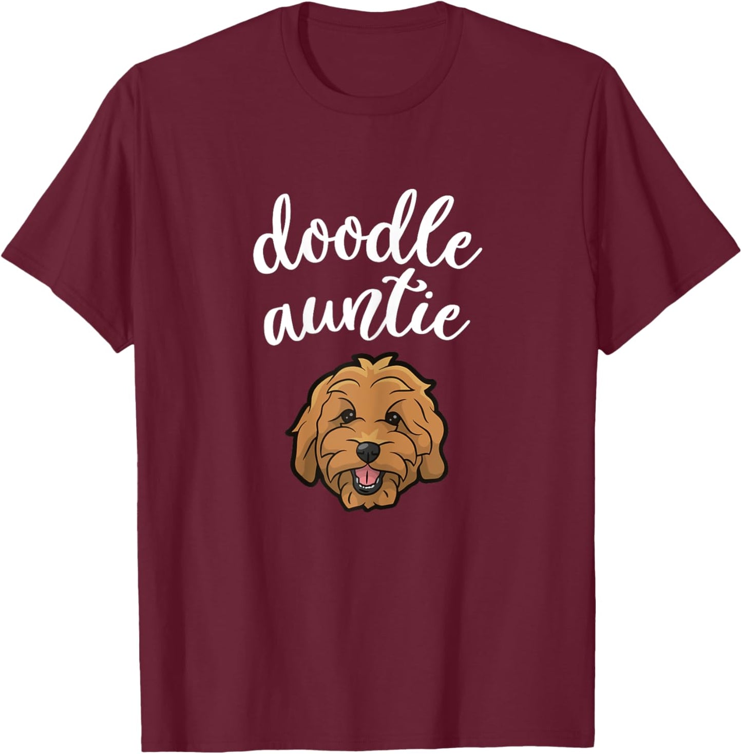 Goldendoodle Aunt - Doodle Auntie Cute Dog Girls Kids T-Shirt - T-Shirt | Maroon