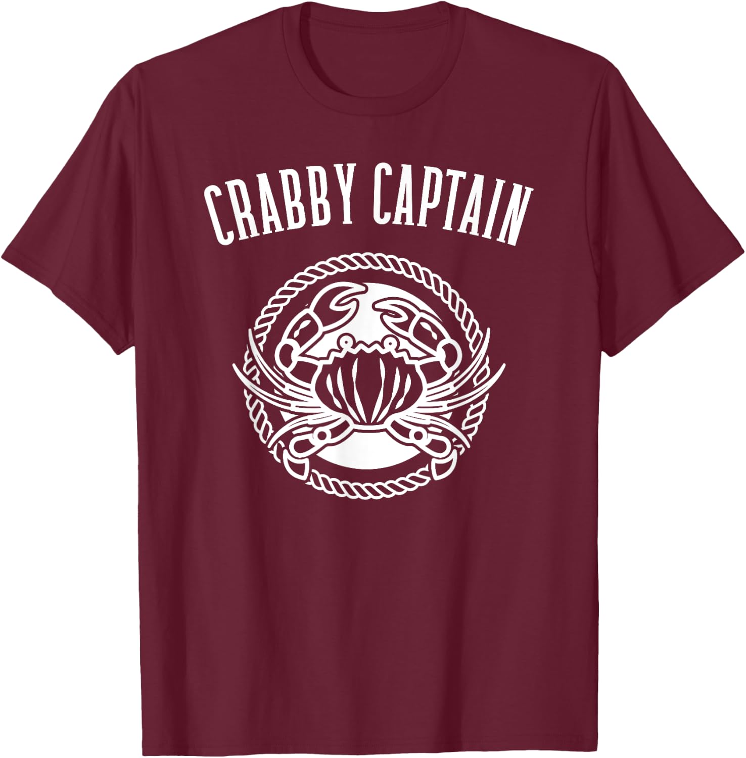 Crabby Captain - Funny Crab Crabbing Fishing Boat Captains T-Shirt - T-Shirt | Maroon