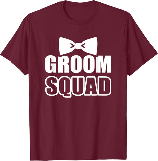Groom Squad Stag Night T-Shirt - T-Shirt | Maroon