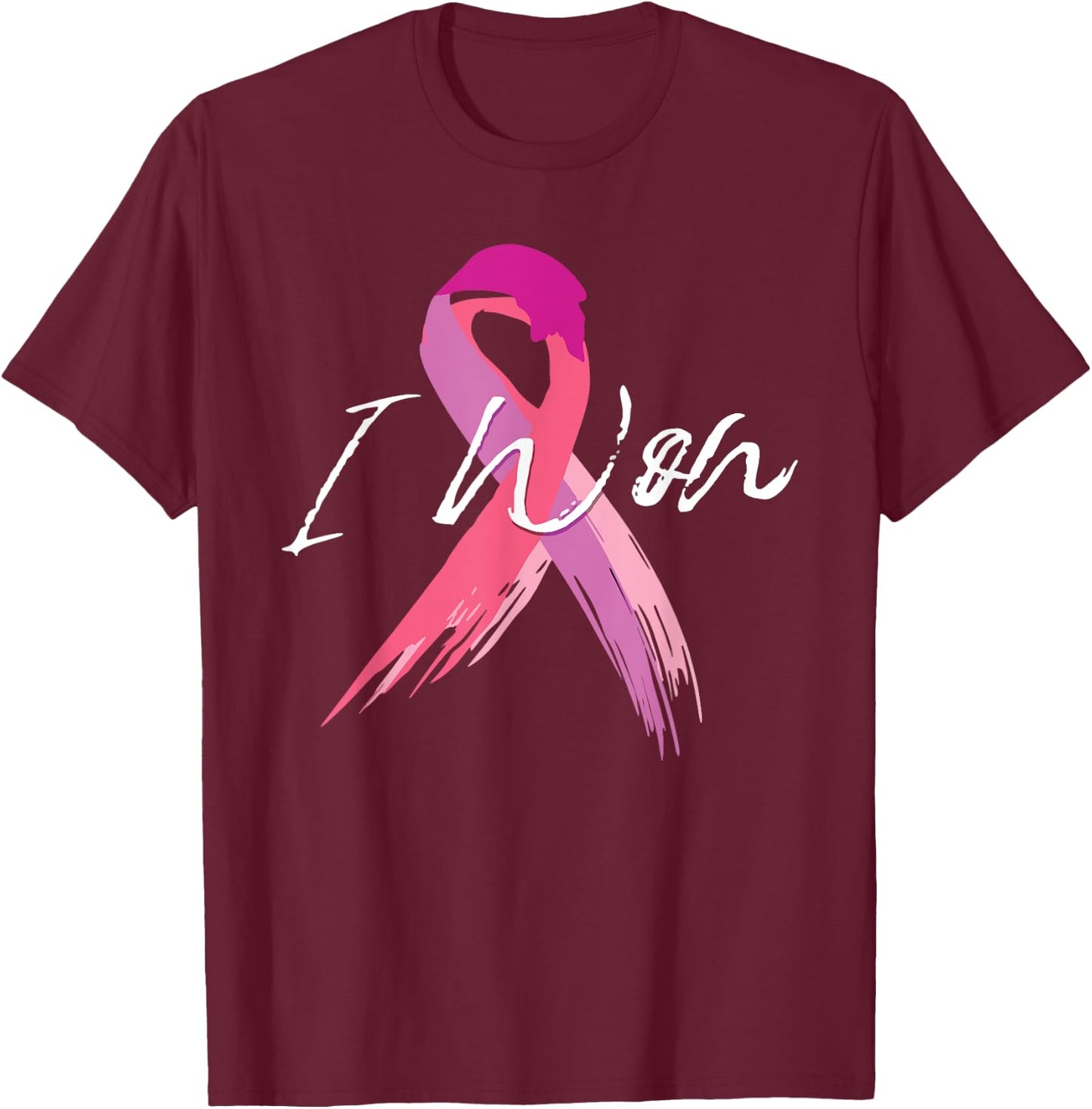 I won breast cancer awareness support pink ribbon survivor T-Shirt - T-Shirt | Maroon