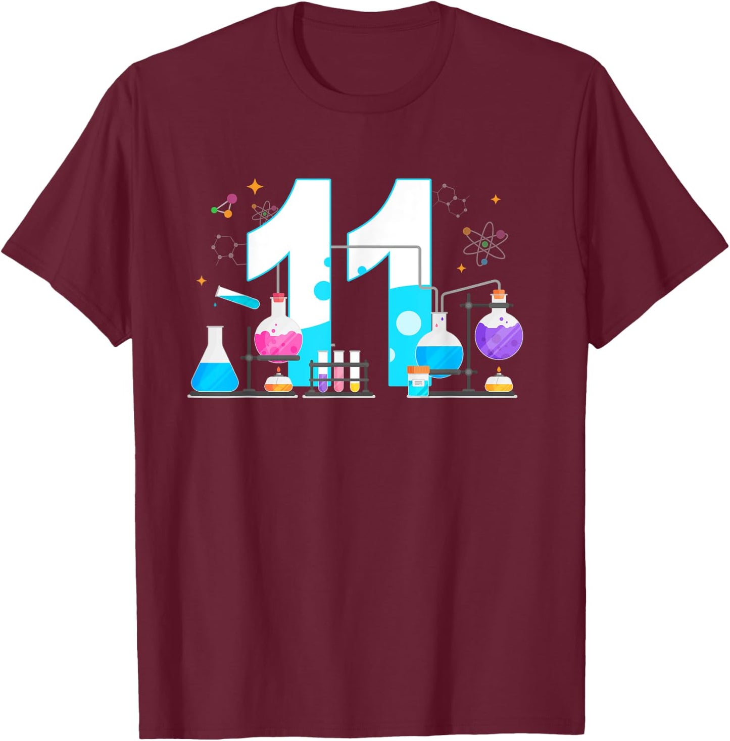 11 Year Old Kids Scientist 11th Birthday Kids Science T-Shirt - T-Shirt | Maroon