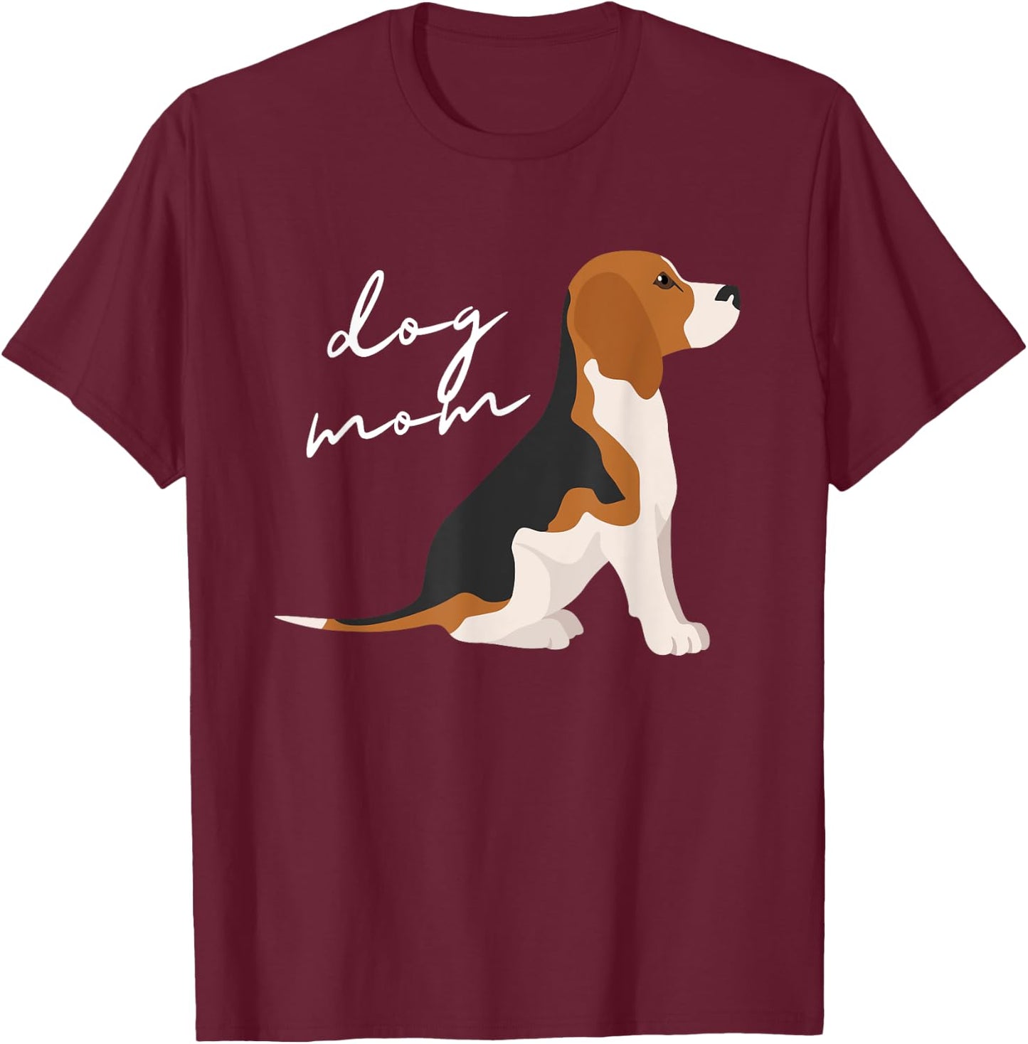 Beagle Dog Mom Woman T-Shirt - T-Shirt | Maroon