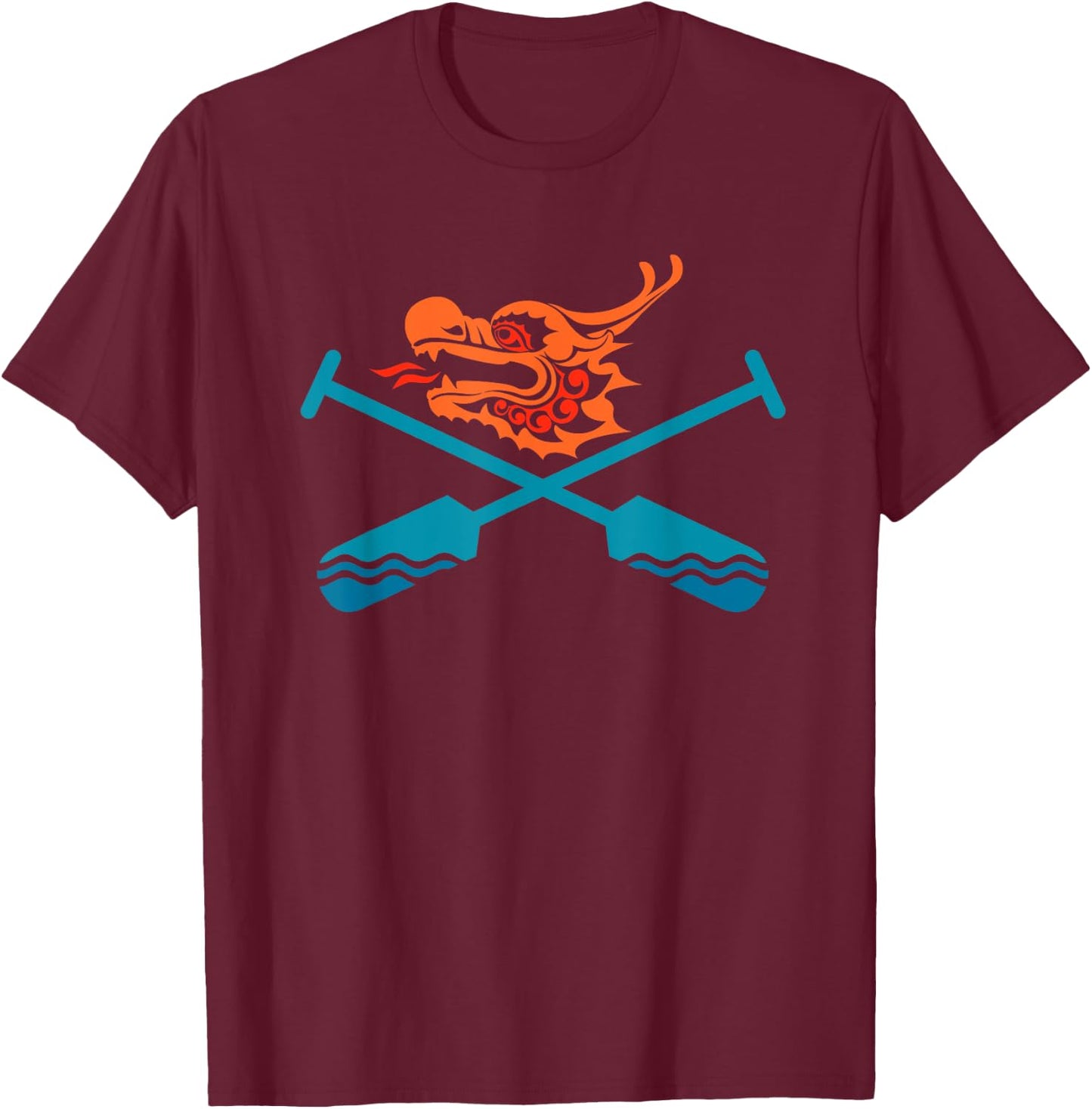 Dragon Boat Festival Racing Accessories Paddle Dragon T-Shirt - T-Shirt | Maroon