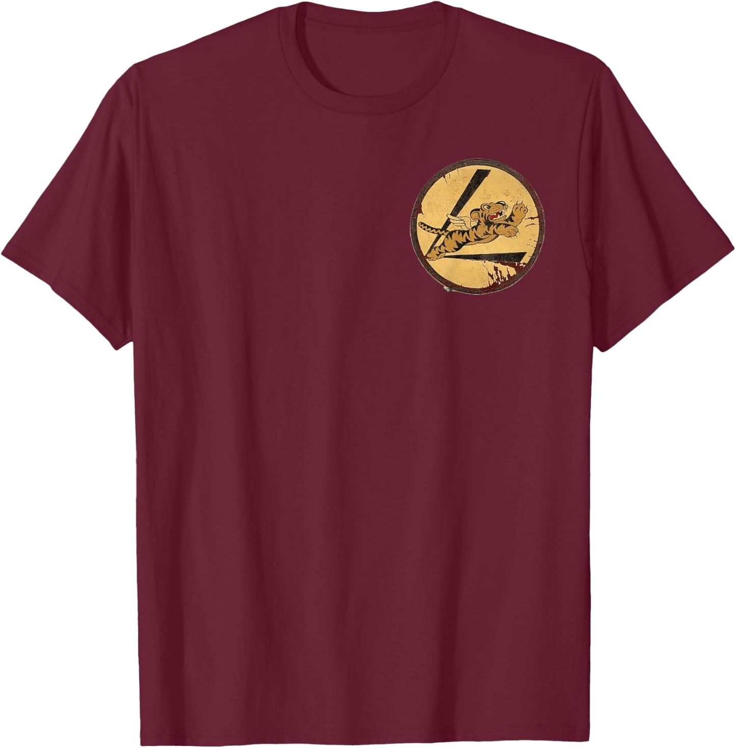 WWII USAF Flying Tigers Squadron Army Veteran Patch T-Shirt - T-Shirt | Maroon