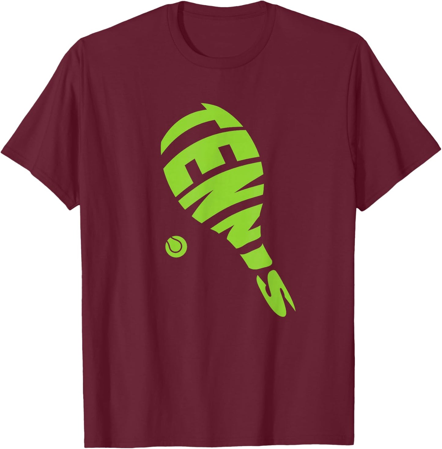 Tennis Racket and Tennis Ball | Tennis Graphic T-Shirt - T-Shirt | Maroon