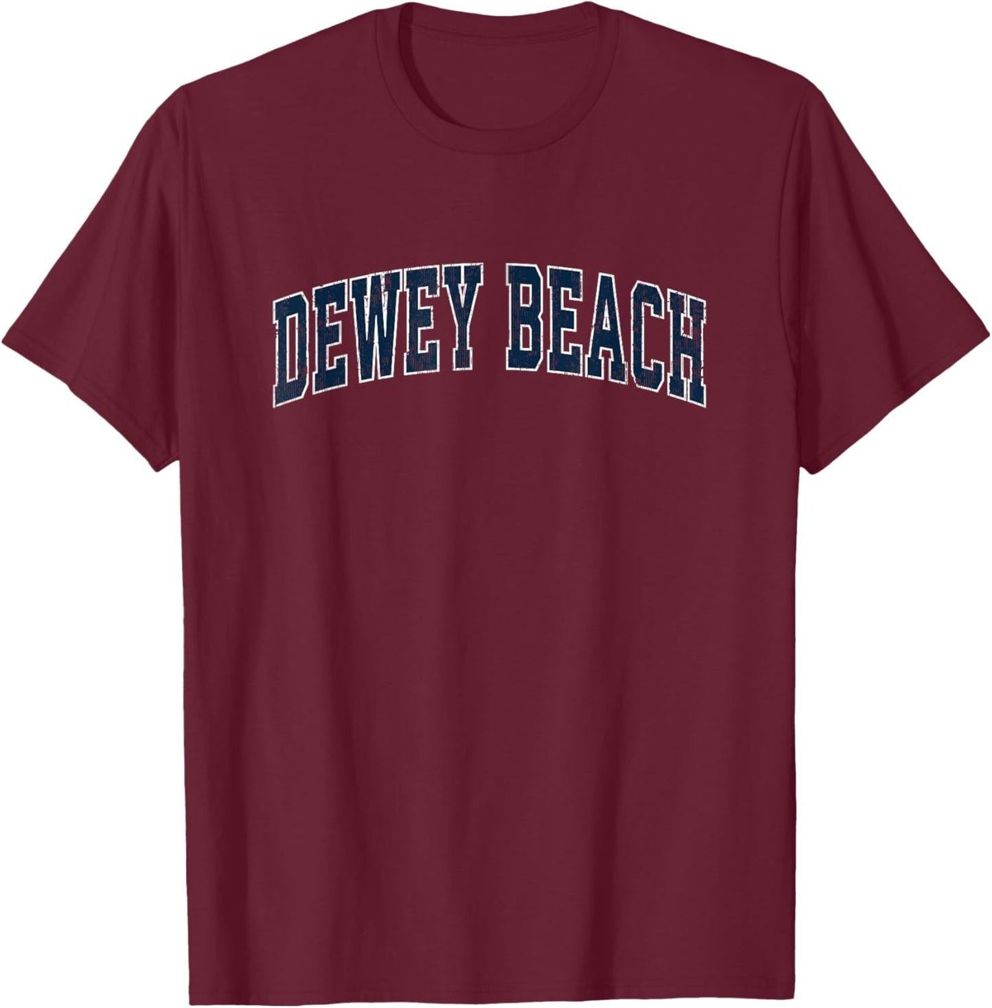 Dewey Beach Delaware DE Vintage Sports Design Navy Design T-Shirt - T-Shirt | Maroon