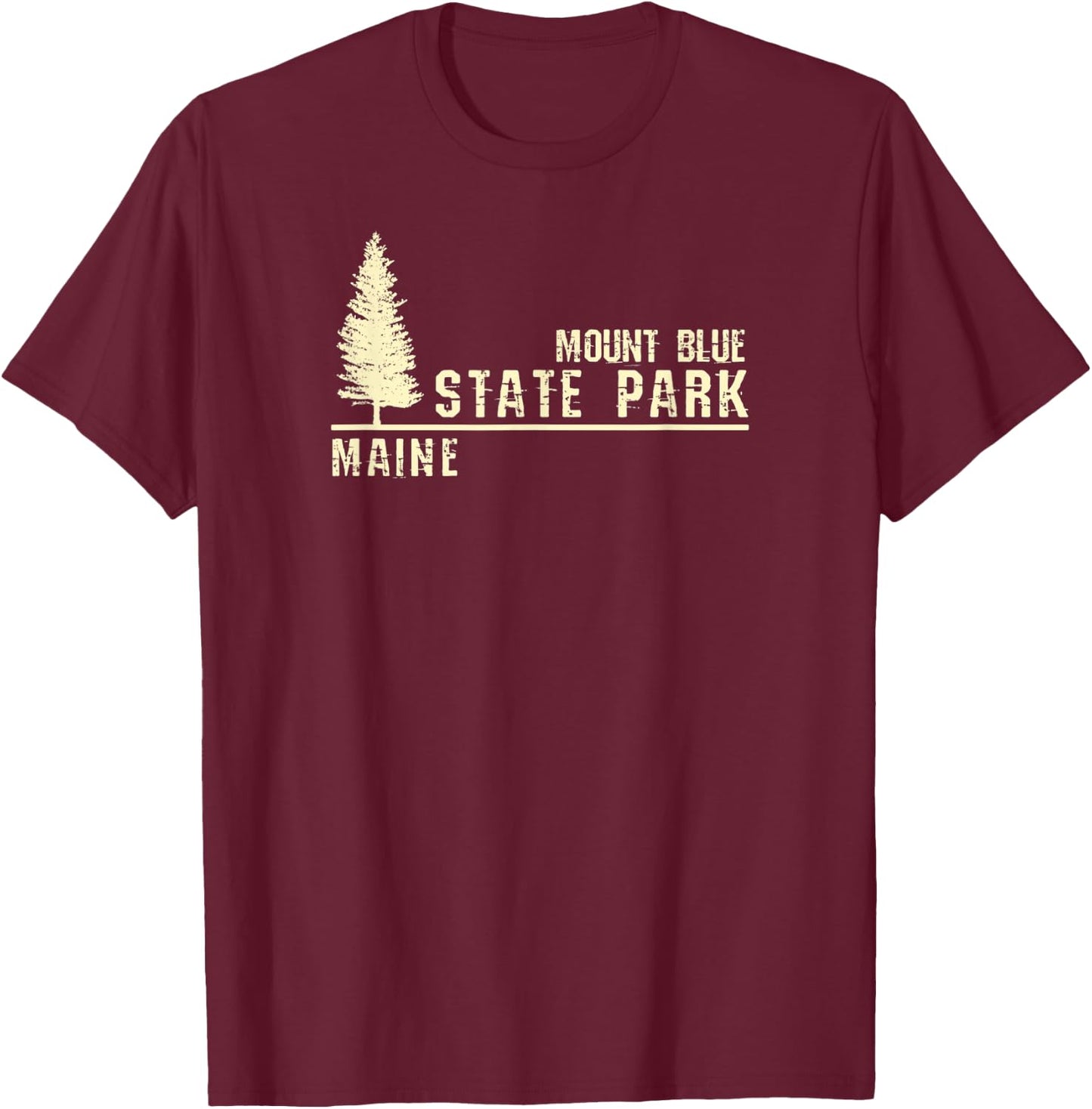 ME Maine Souvenir - Mount Blue State Park T-Shirt - T-Shirt | Maroon