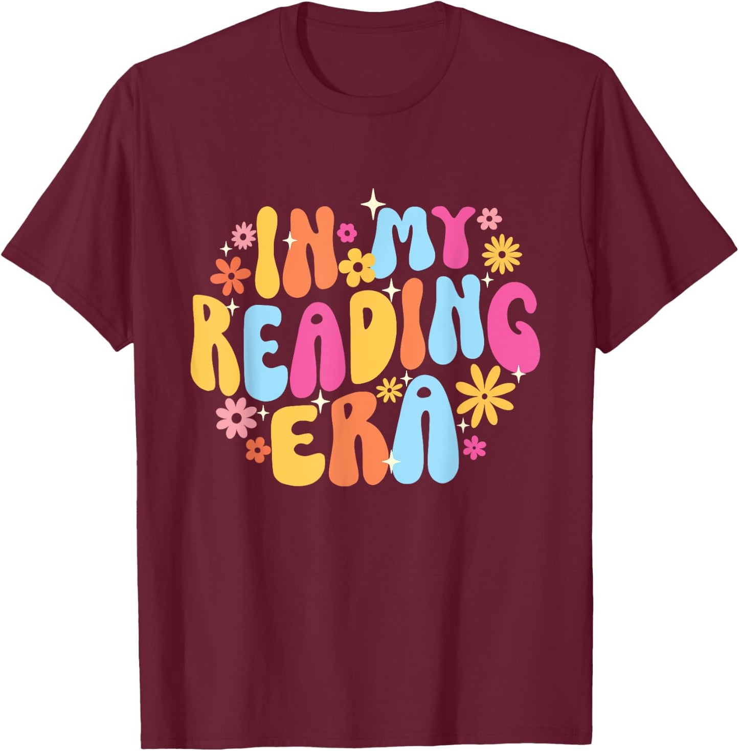 in My Reading Era - Book Lover Reading Bookworm Reader T-Shirt - T-Shirt | Maroon