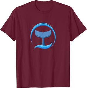 Whale fin in the sea | orca whale marine biologist dolphin T-Shirt - T-Shirt | Maroon