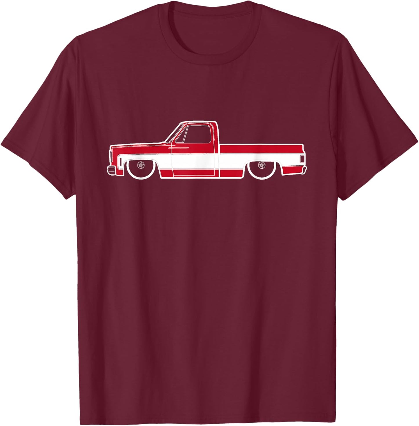 Gravy Gear 73-87 Squarebody Two Tone Red White Truck T-Shirt - T-Shirt | Maroon