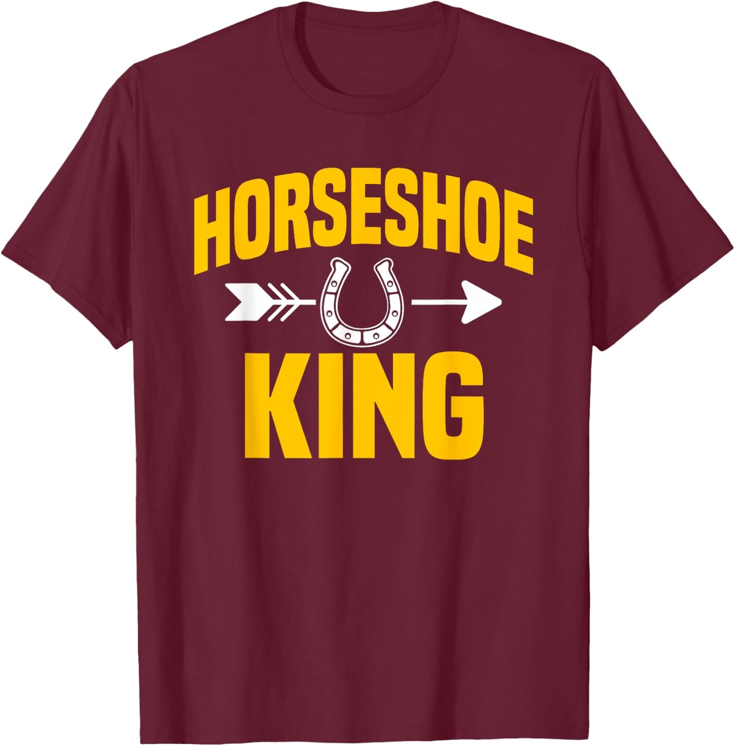 Horseshoe King Pitching Horse Lover Ferrier T-Shirt - T-Shirt | Maroon