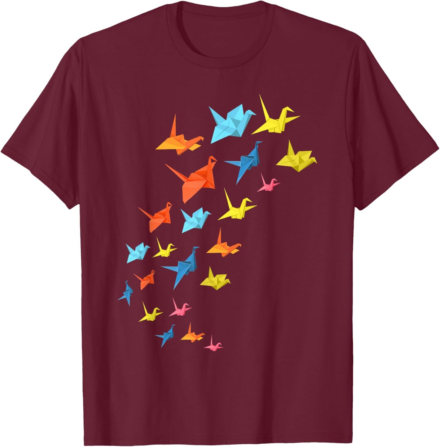 Japanese Folding Art Origami Master Paper Cranes Origami T-Shirt - T-Shirt | Maroon