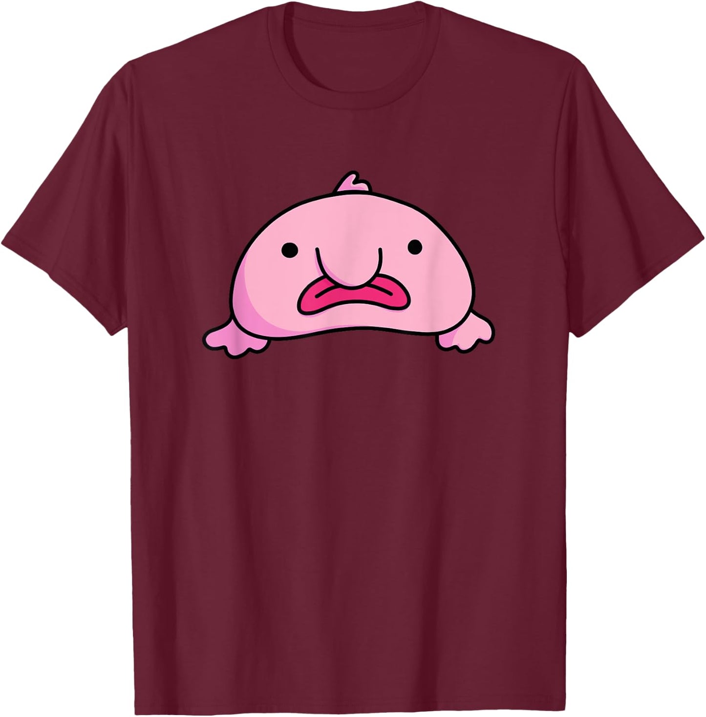 Blobby Bob Blobfish Emotional Support Spirit Animal Blobfish T-Shirt - T-Shirt | Maroon