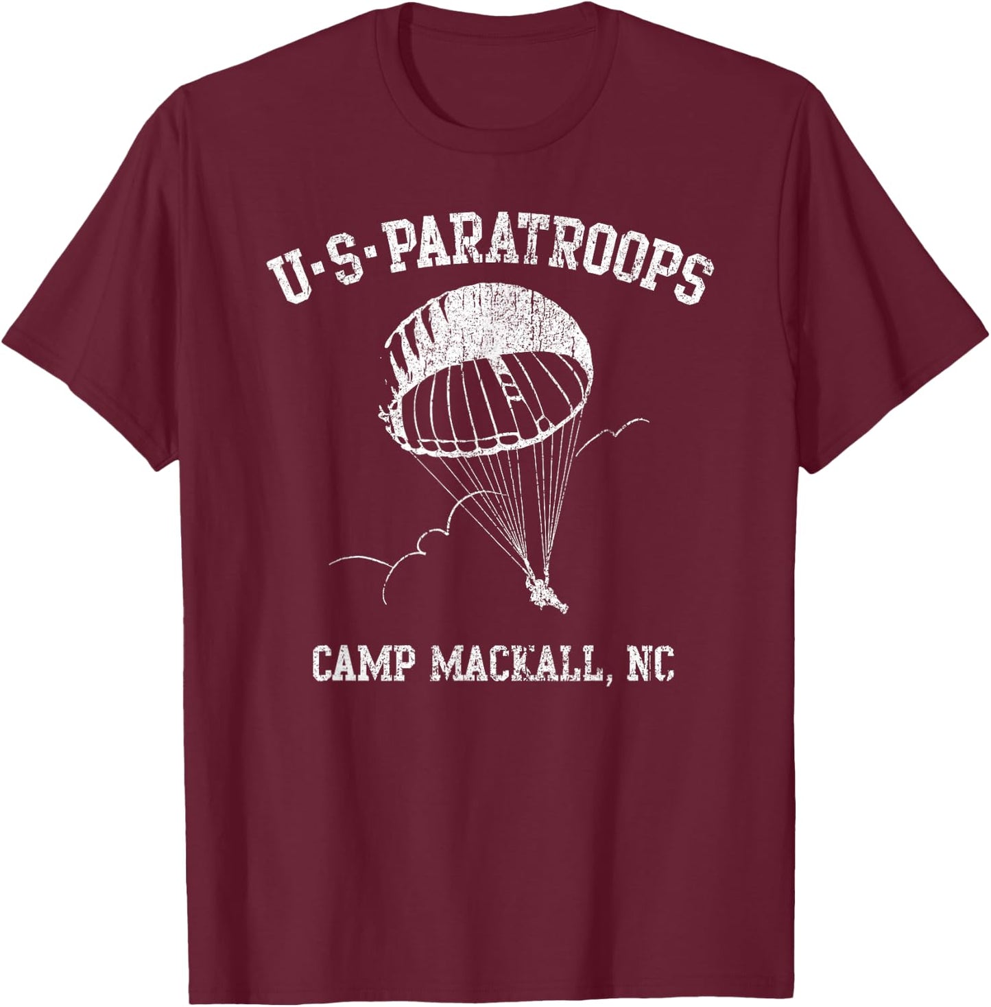 American Marauder: US Paratroops Camp Mackall WWII T-Shirt - T-Shirt | Maroon