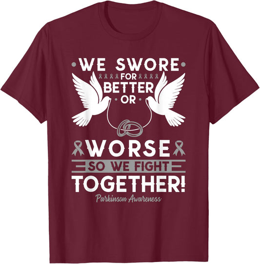 Parkinson Awareness Spouse Husband Wife Support T-Shirt - T-Shirt | Maroon