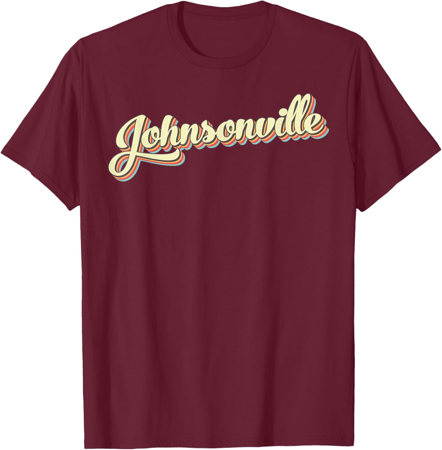 Johnsonville Retro Art Baseball Font Vintage T-Shirt - T-Shirt | Maroon