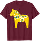 Dala Horse Shirt Dalarna Swedish Sweden Gift T-Shirt - T-Shirt | Maroon