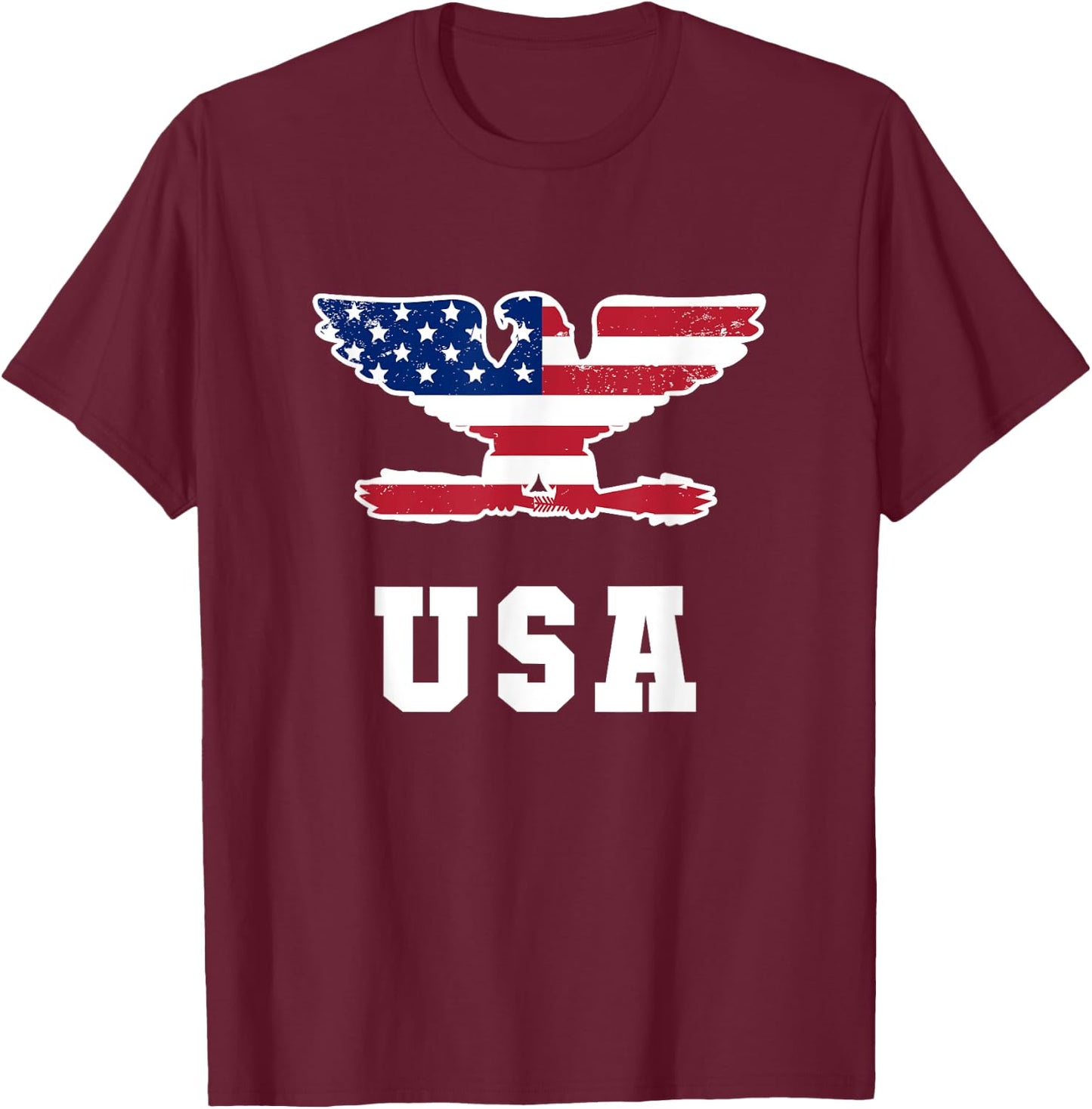 Patriotic USA Colonel Eagle American Flag For Patriots Men T-Shirt - T-Shirt | Maroon