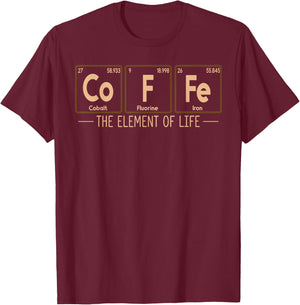 Coffee Periodic Table Of Element Caffeine Coffee Lover T-Shirt - T-Shirt | Maroon